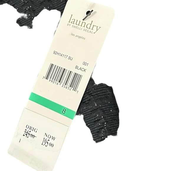 Laundry by Shelli Segal BlackTextured Sleeveless Shift /Mini Dress Size 8 - Picture 4 of 7